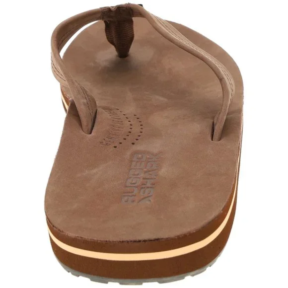 Rugged Shark Men's Leather Thong Flip Flop Sandal - Picture 6 of 7